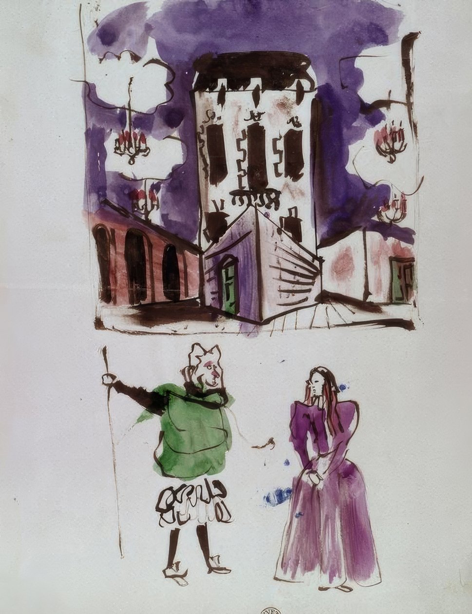 Bozzetto scenografico e figurini da Christian Bérard