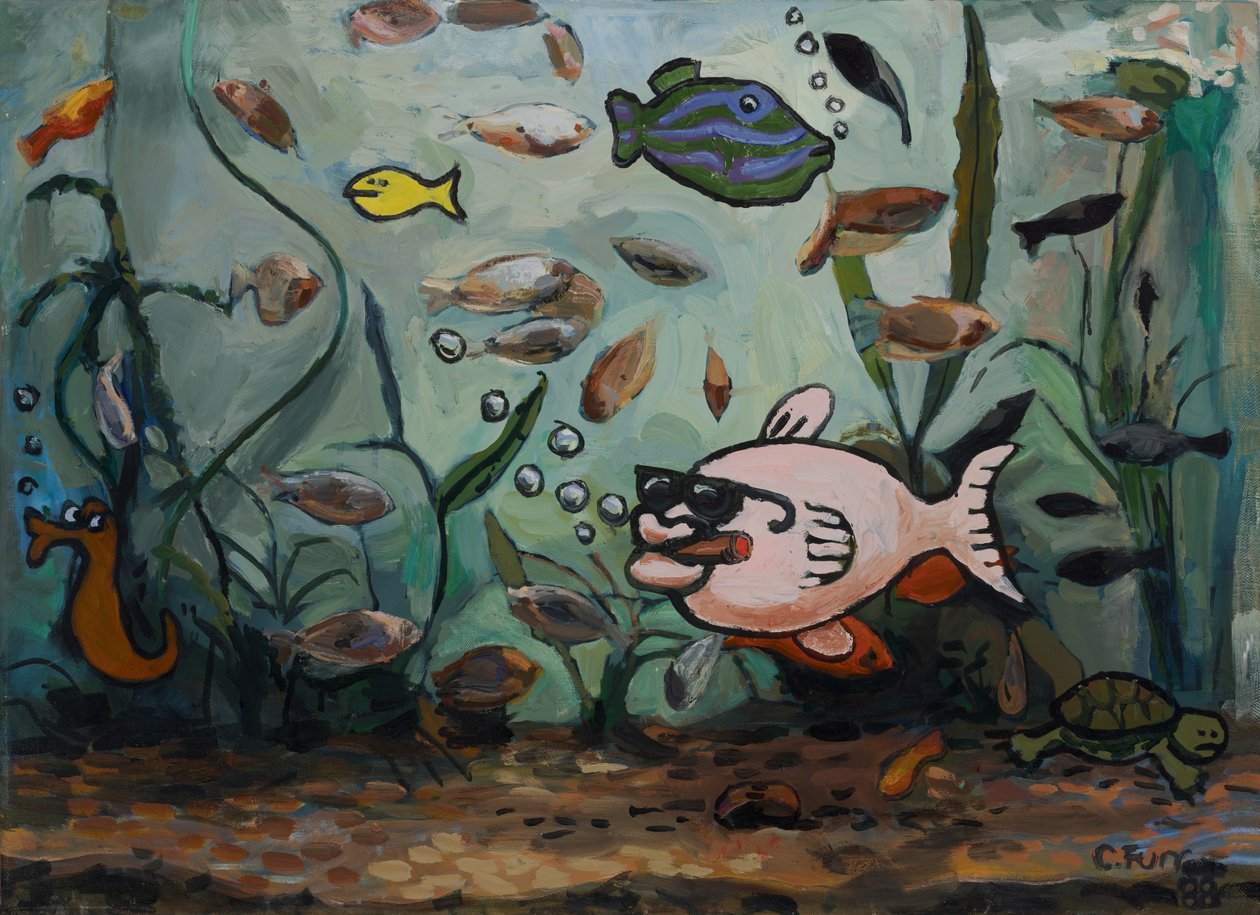 Grande pesce rosa nel mondo dei pesci da Christian Furr