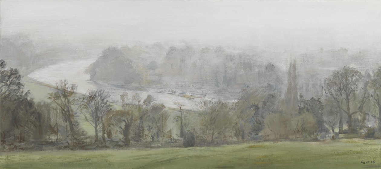 Nella nebbia (argento) - Tamigi da Richmond Hill, Nebbie, 2015 da Christian Furr