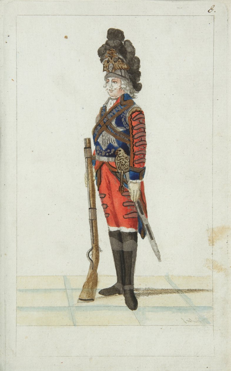 Ufficiale del Reggimento di Cavalleria delle Guardie della Vita, 1793 da Christian Gottfried Heinrich Geissler