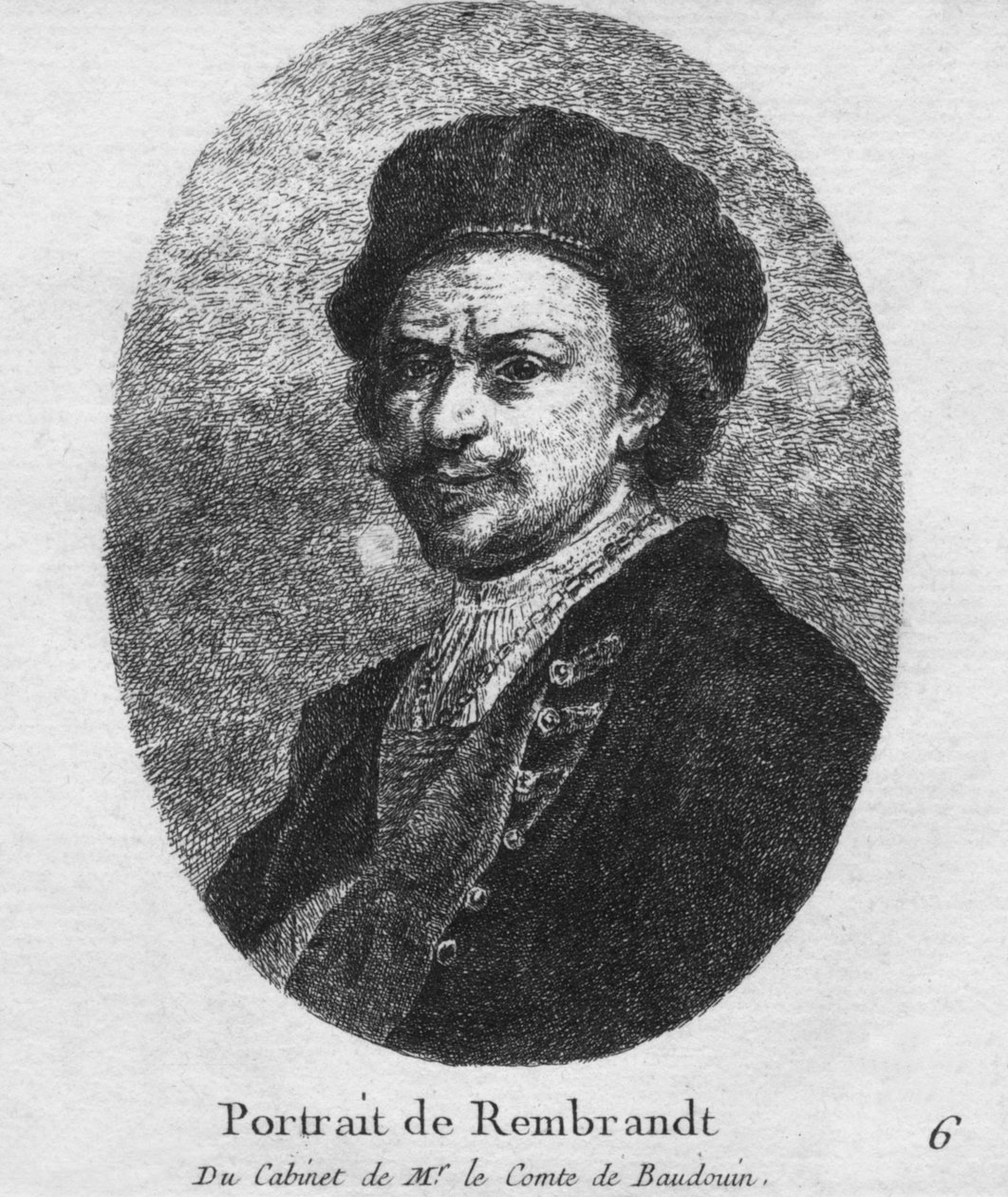 Ritratto di Rembrandt - Dal Gabinetto di Mr. le Comte de Baudouin da Christian Gottfried Schultze