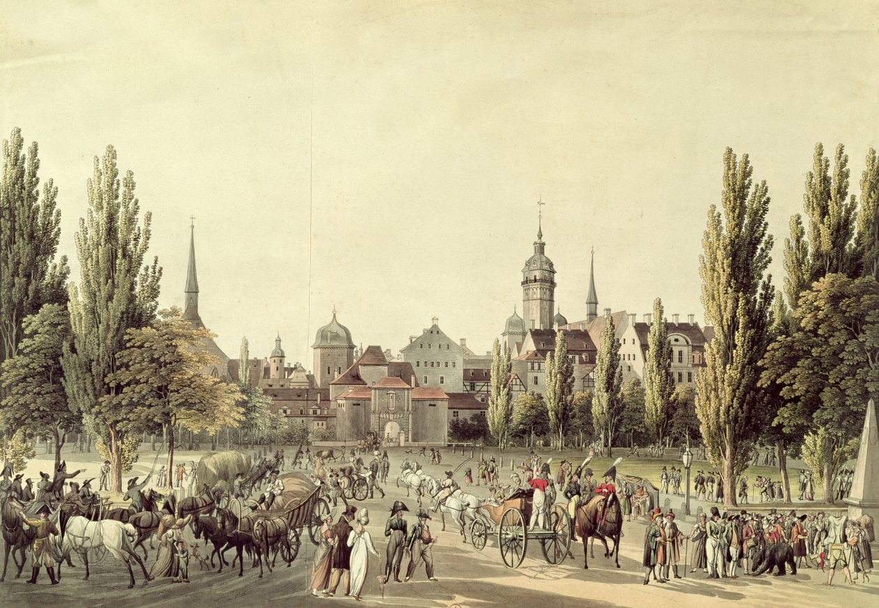 Veduta di Lipsia dalla Porta di Grimma da Christian Gottlob Hammer