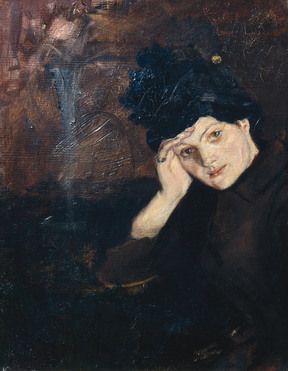 Albertine con un cappello nero da Christian Krohg