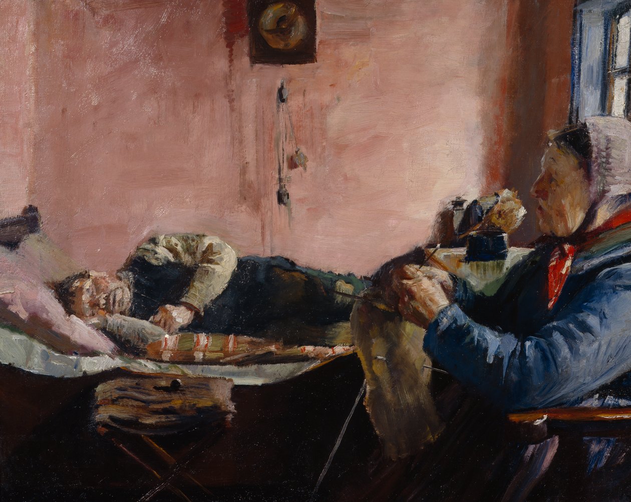 Interno di una casa di pescatori a Skagen da Christian Krohg
