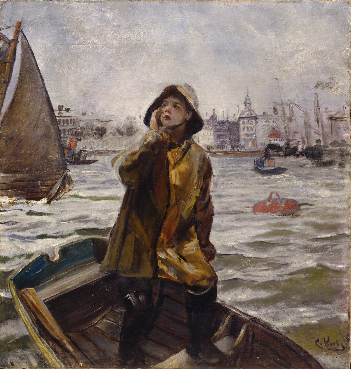 Ragazzo pilota, Baia di Bergen da Christian Krohg