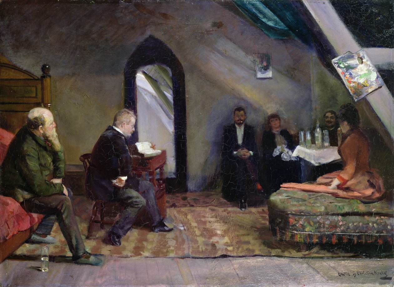 Lettura nello studio da Christian Krohg