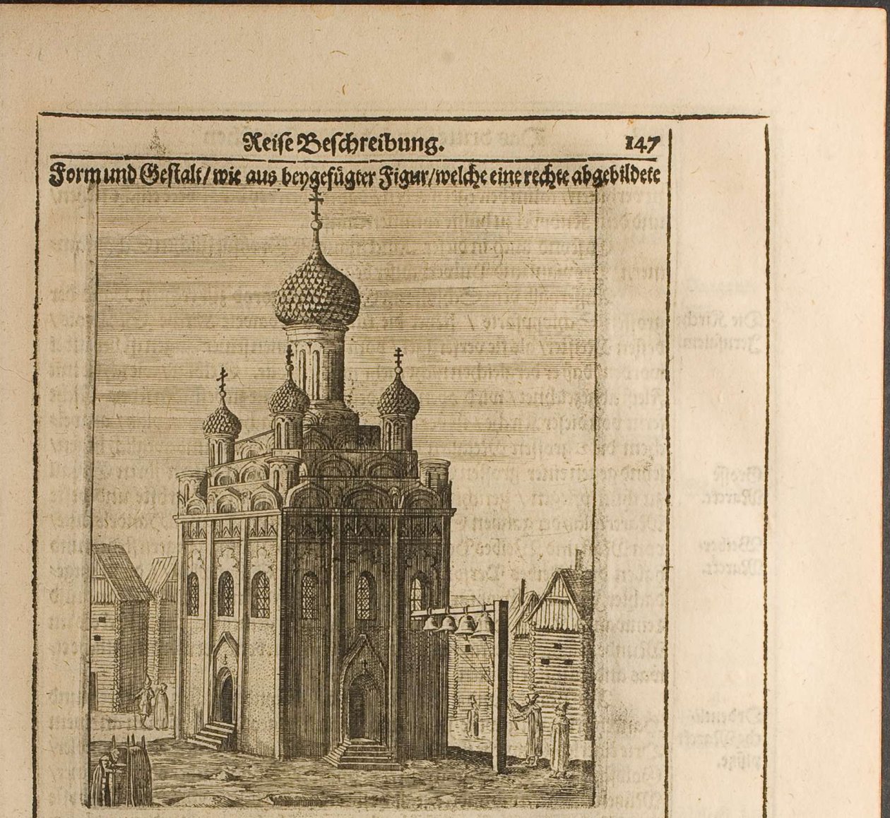 Cattedrale nel Cremlino di Mosca, illustrazione da Viaggi al Gran Duca di Moscovia da Christian Lorenzen Rothgiesser