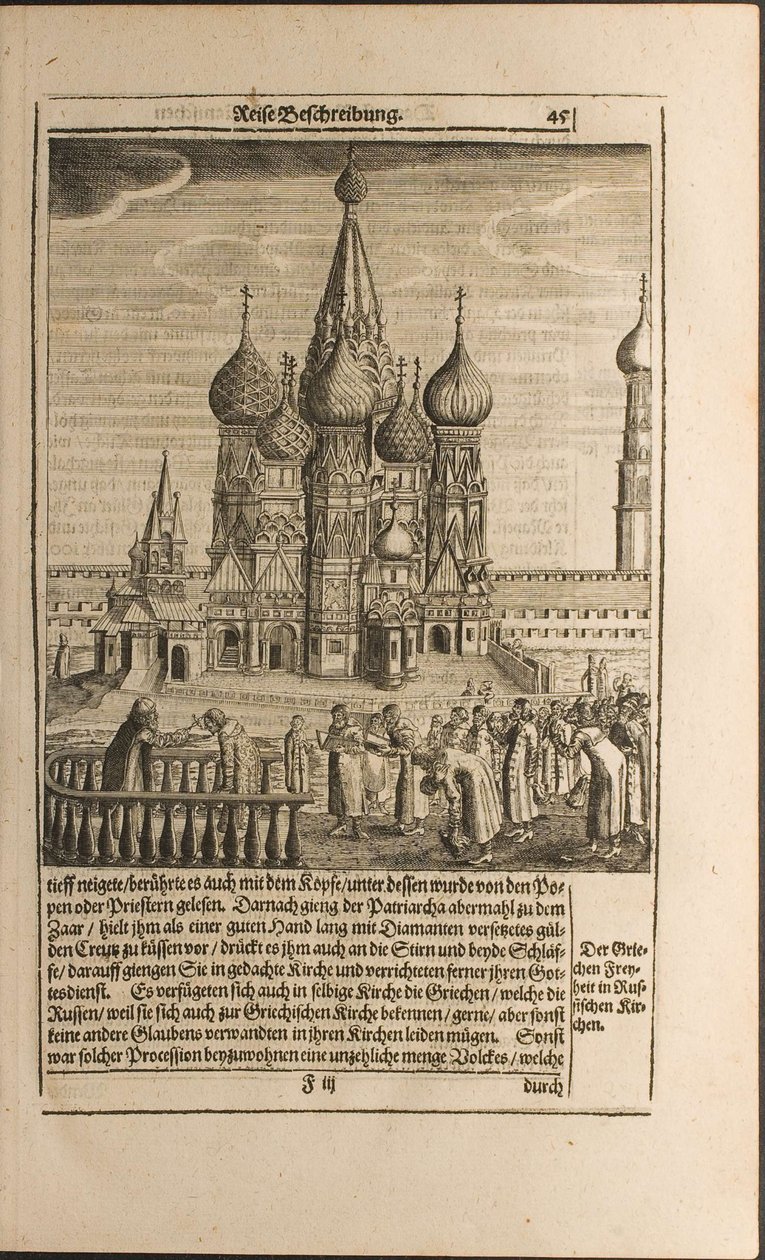 Mosca, illustrazione da Viaggi al Gran Duca di Moscovia e al Re di Persia di Adam Olea da Christian Lorenzen Rothgiesser