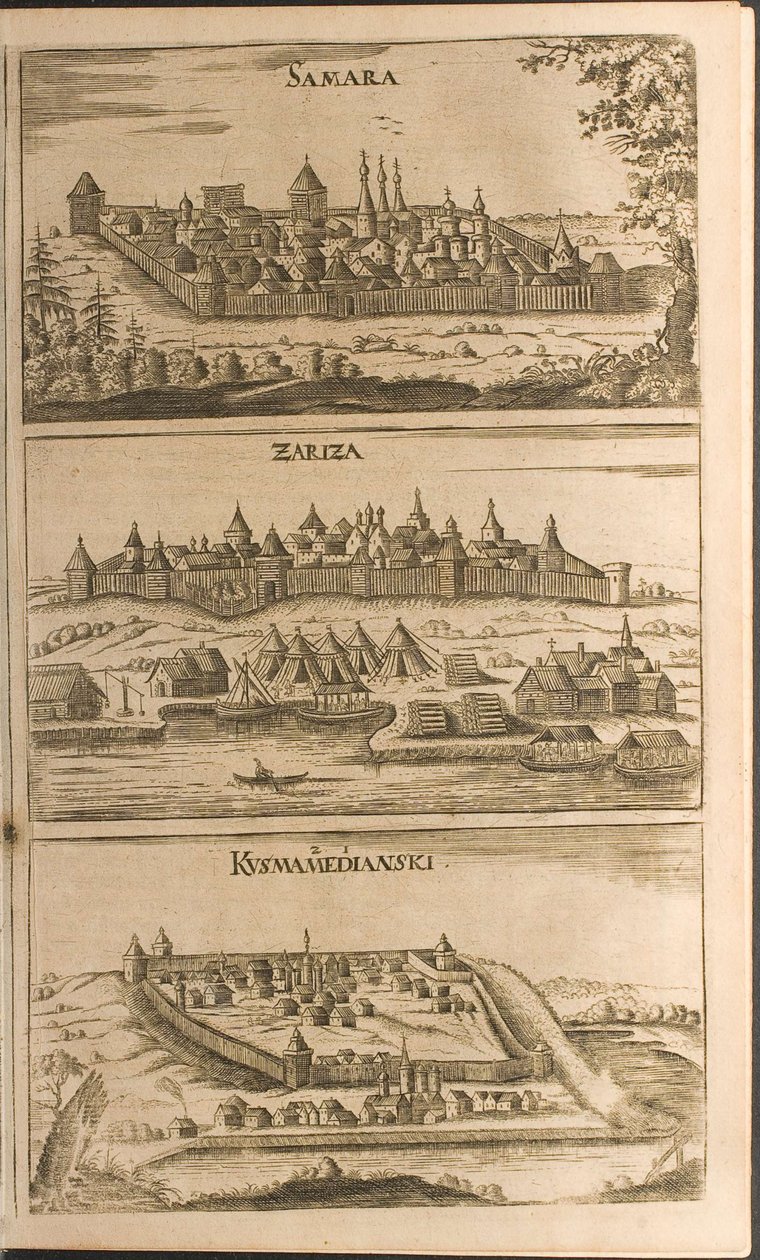 Samara, Tsaritsyn e Kozmodemyansk (illustrazione) da Christian Lorenzen Rothgiesser