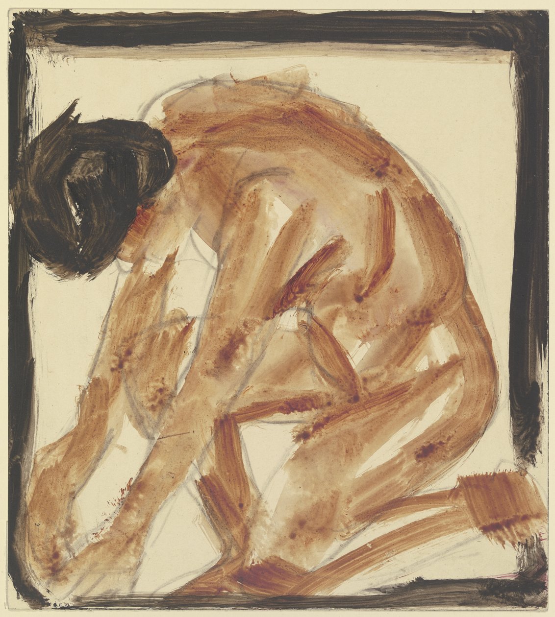 In ginocchio, nudo, a sinistra da Christian Rohlfs