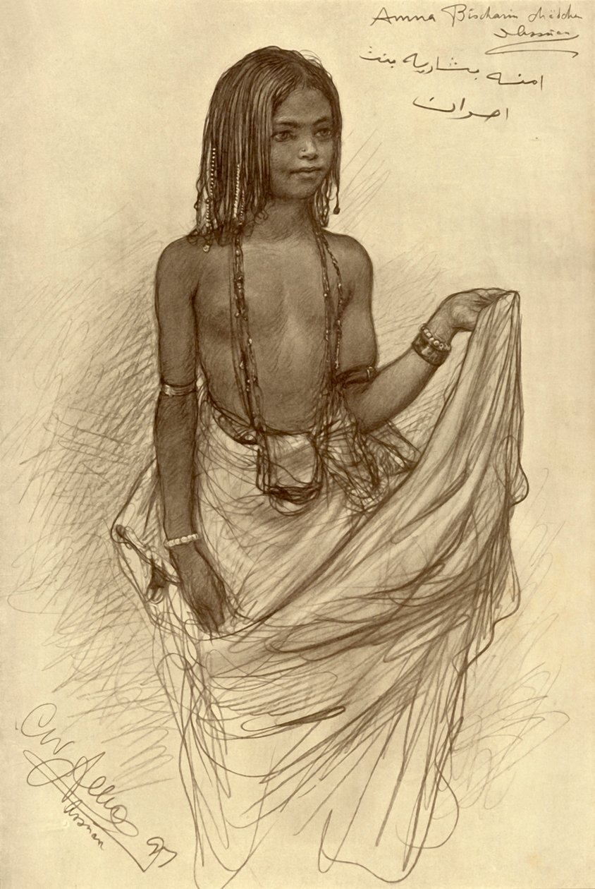 Ragazza Bishari, Assuan, Egitto da Christian Wilhelm Allers