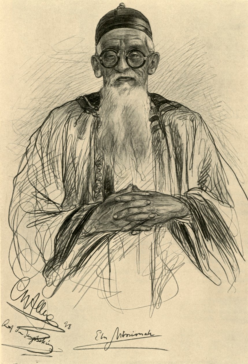 Uomo cinese con occhiali, 1898 da Christian Wilhelm Allers