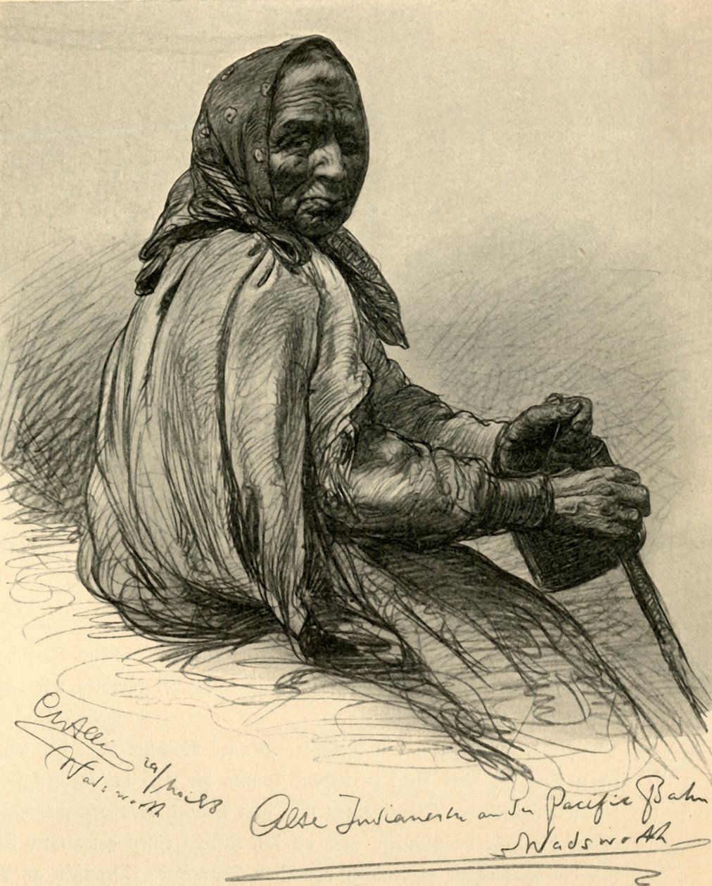 Anziana donna nativa americana, Wadsworth, Nevada, USA, 1898 da Christian Wilhelm Allers