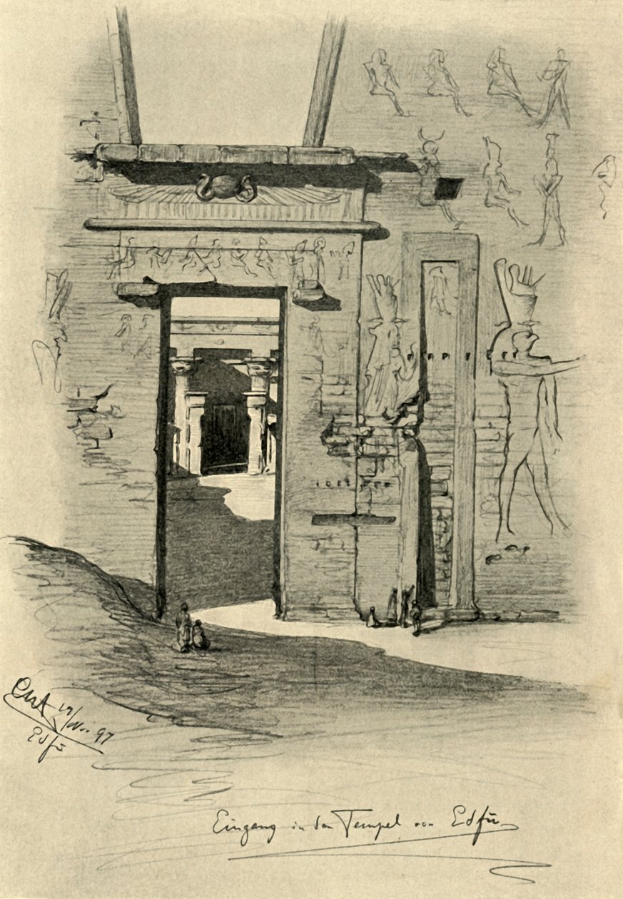 Ingresso al Tempio di Edfu, Egitto, 1898 da Christian Wilhelm Allers