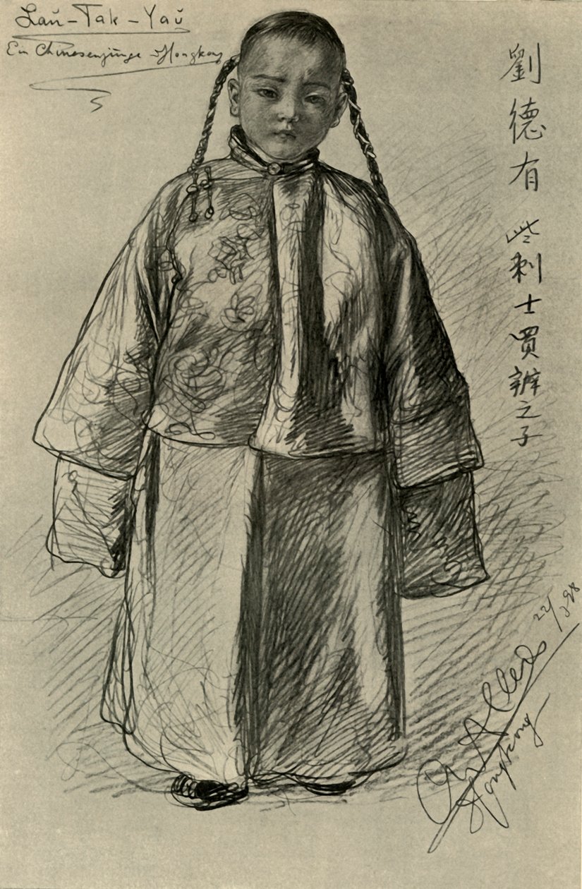 Lan-Tak-Yau - Ragazzo cinese, Hong Kong, 1898 da Christian Wilhelm Allers