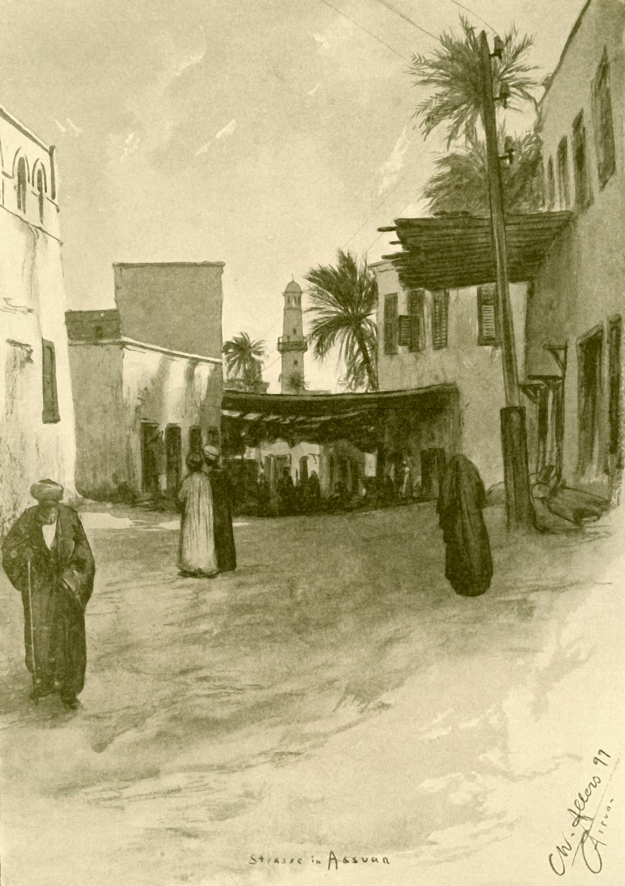 Strada ad Assuan, Egitto, 1898 da Christian Wilhelm Allers
