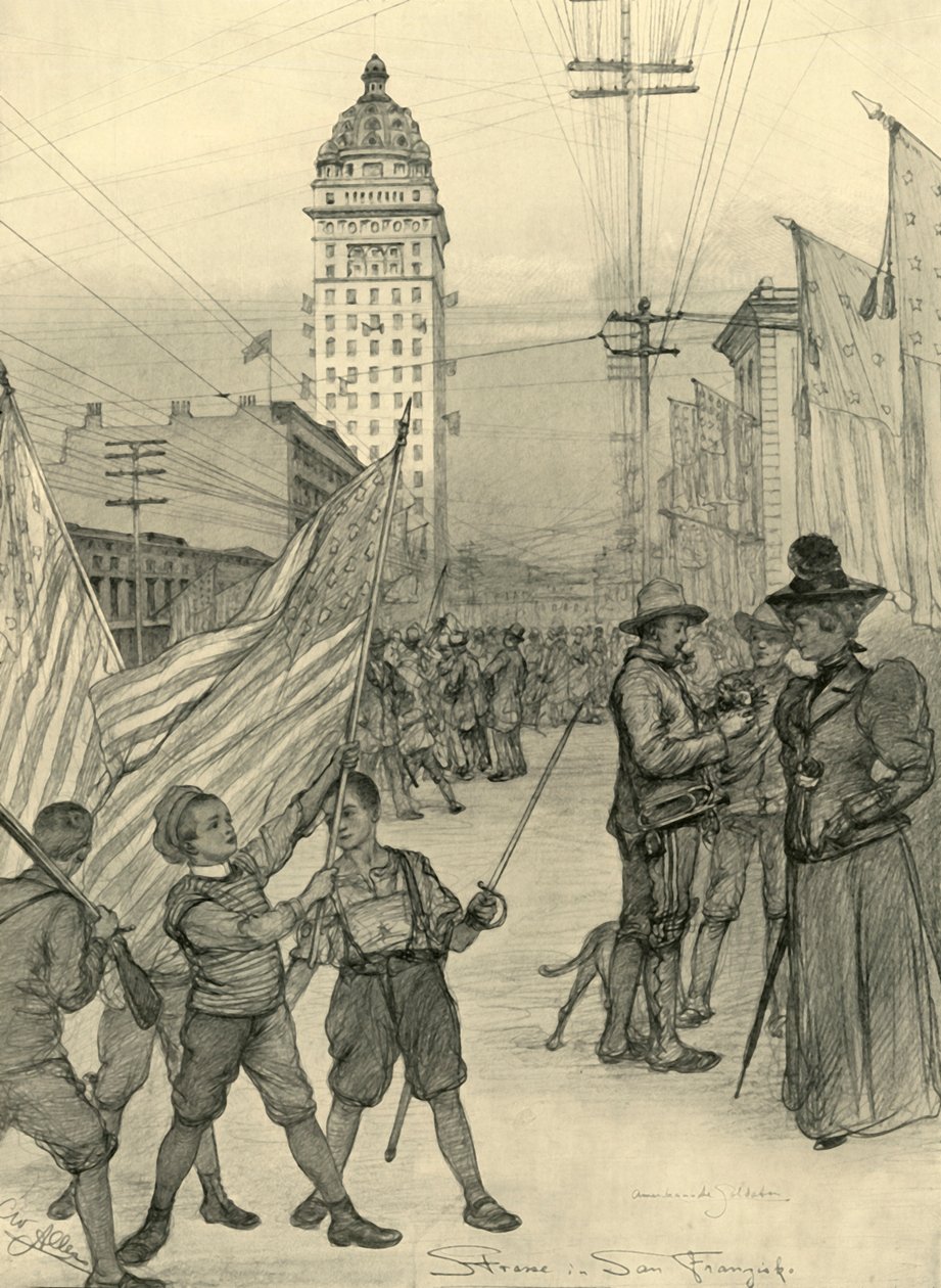 Scena di strada a San Francisco, USA, 1898 da Christian Wilhelm Allers