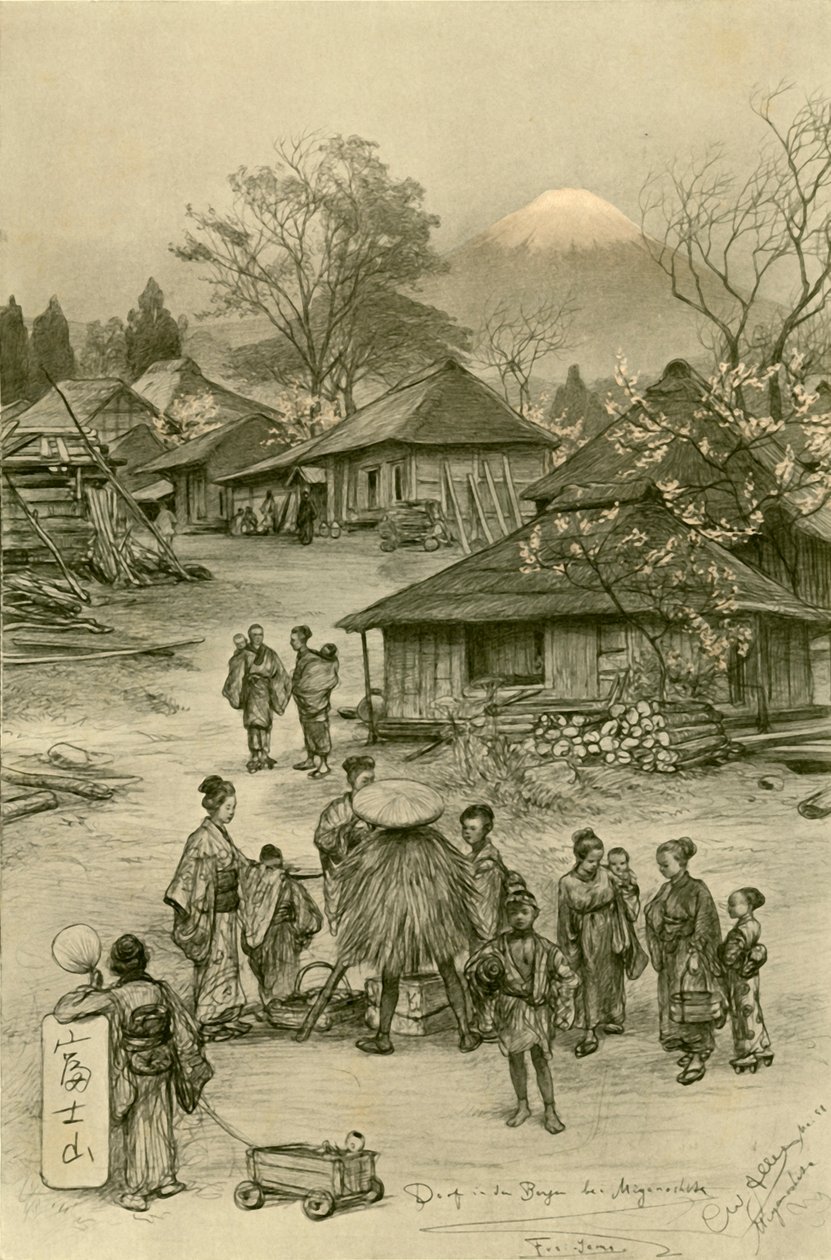 Villaggio vicino al Monte Fuji, Miyanoshita, Giappone da Christian Wilhelm Allers