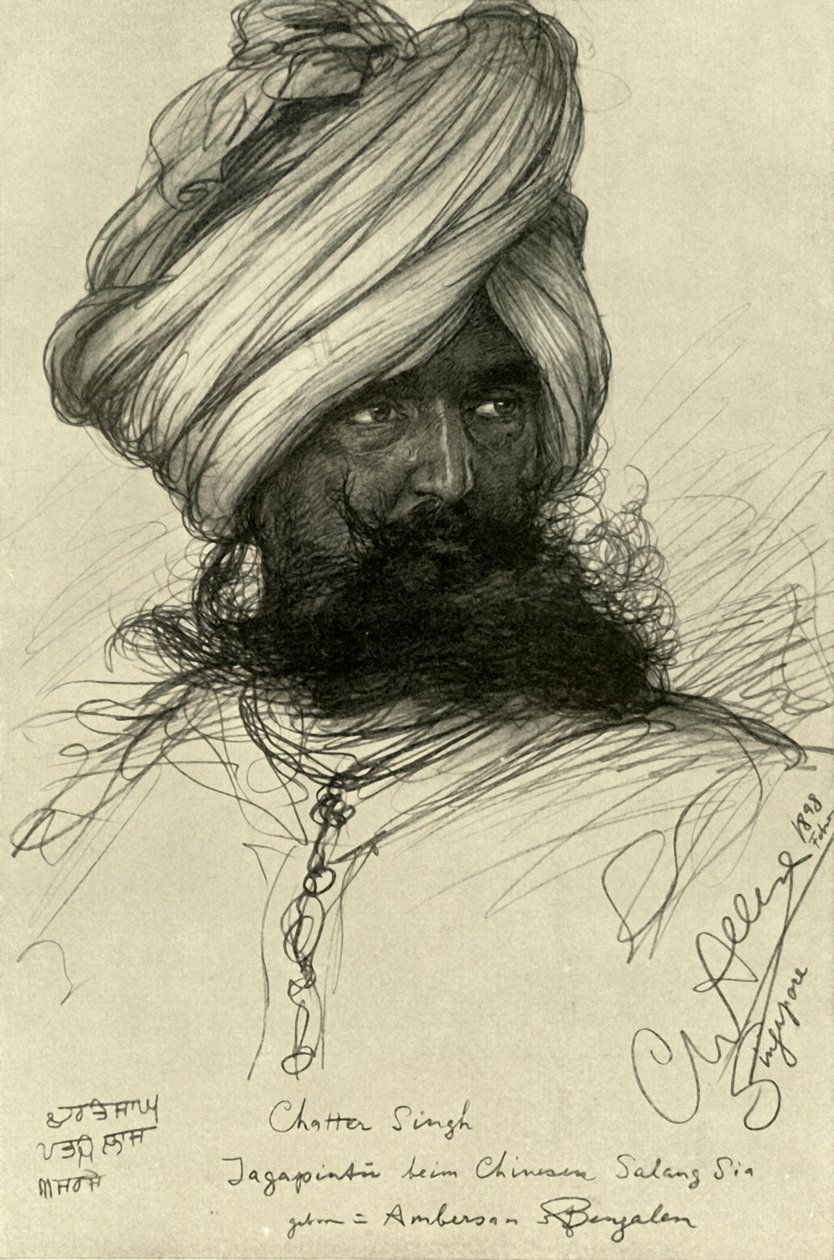 Guardiano Chatter Singh, Singapore, 1898 da Christian Wilhelm Allers