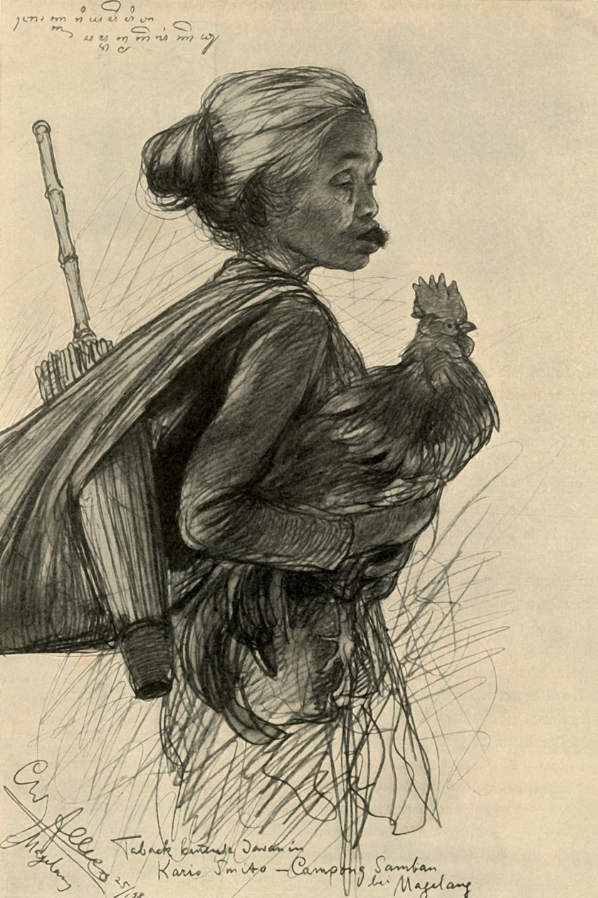 Donna che mastica tabacco, Magelang, Giava, 1898 da Christian Wilhelm Allers