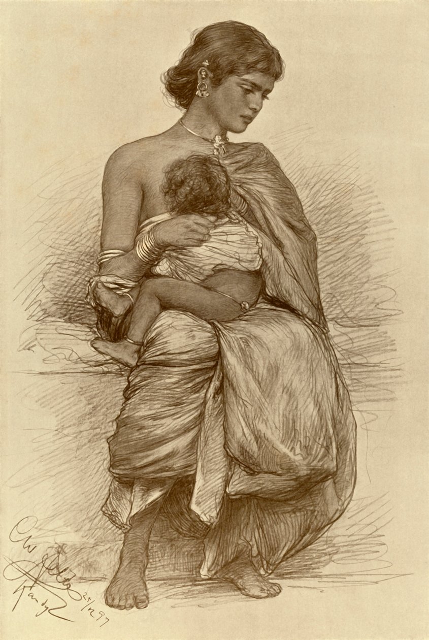 Giovane madre, Kandy, Ceylon, 1898 da Christian Wilhelm Allers