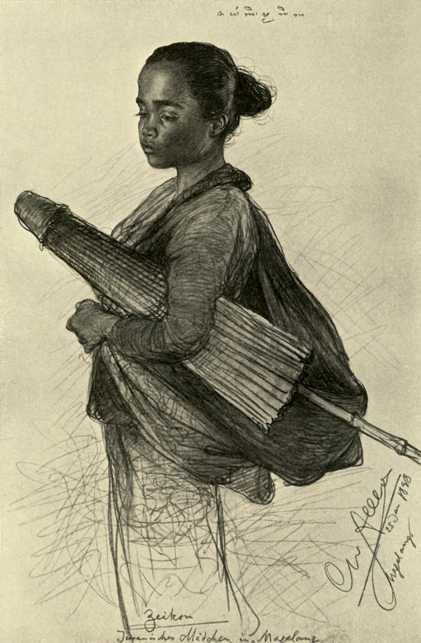 Giovane donna con parasole, Magalang, Giava da Christian Wilhelm Allers