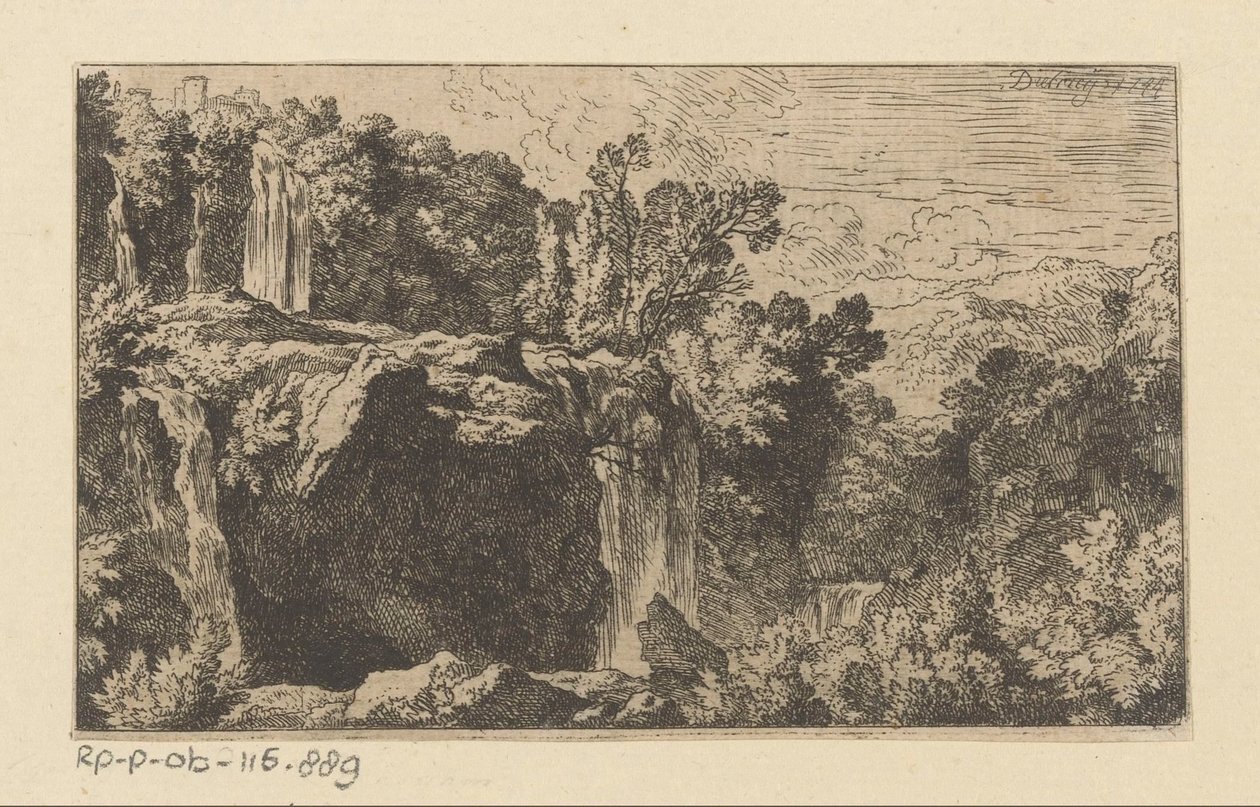 Paesaggio arcadico con cascata da Christian Wilhelm Ernst Dietrich