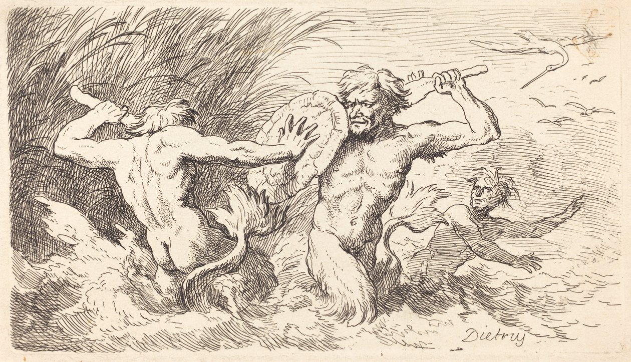 Tritoni in Lotta da Christian Wilhelm Ernst Dietrich