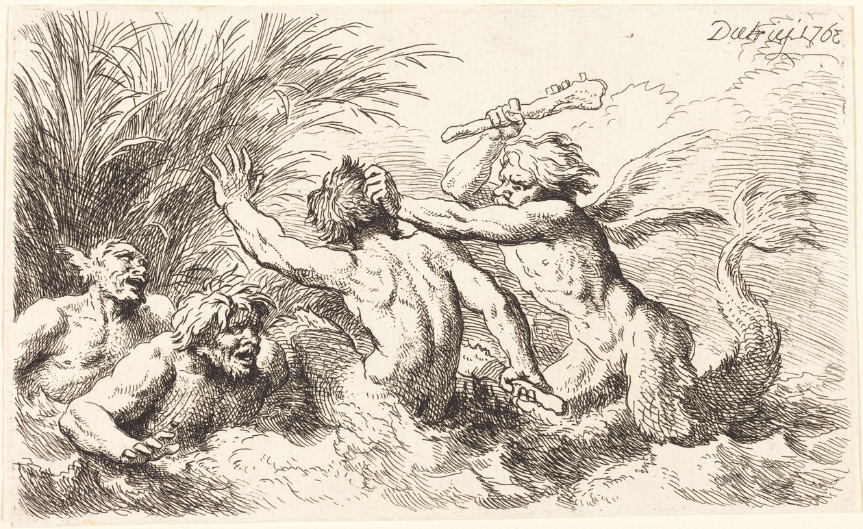 Tritoni in lotta da Christian Wilhelm Ernst Dietrich