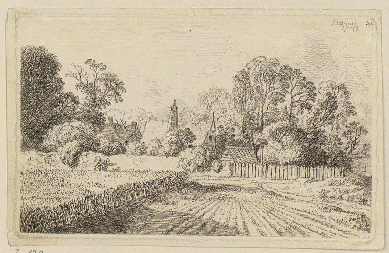 Un sentiero accanto a un campo di grano da Christian Wilhelm Ernst Dietrich