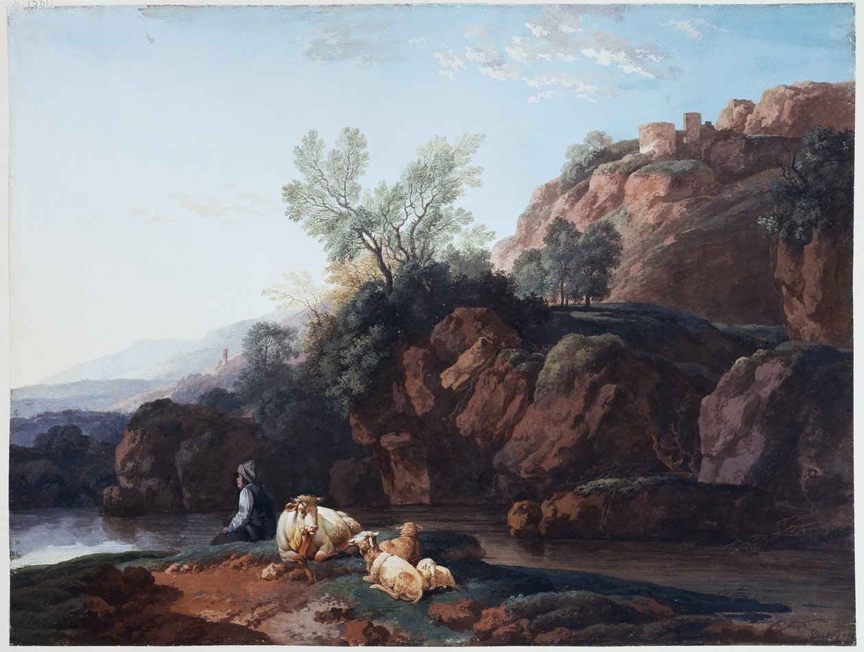 Zona rocciosa lungo un fiume da Christian Wilhelm Ernst Dietrich