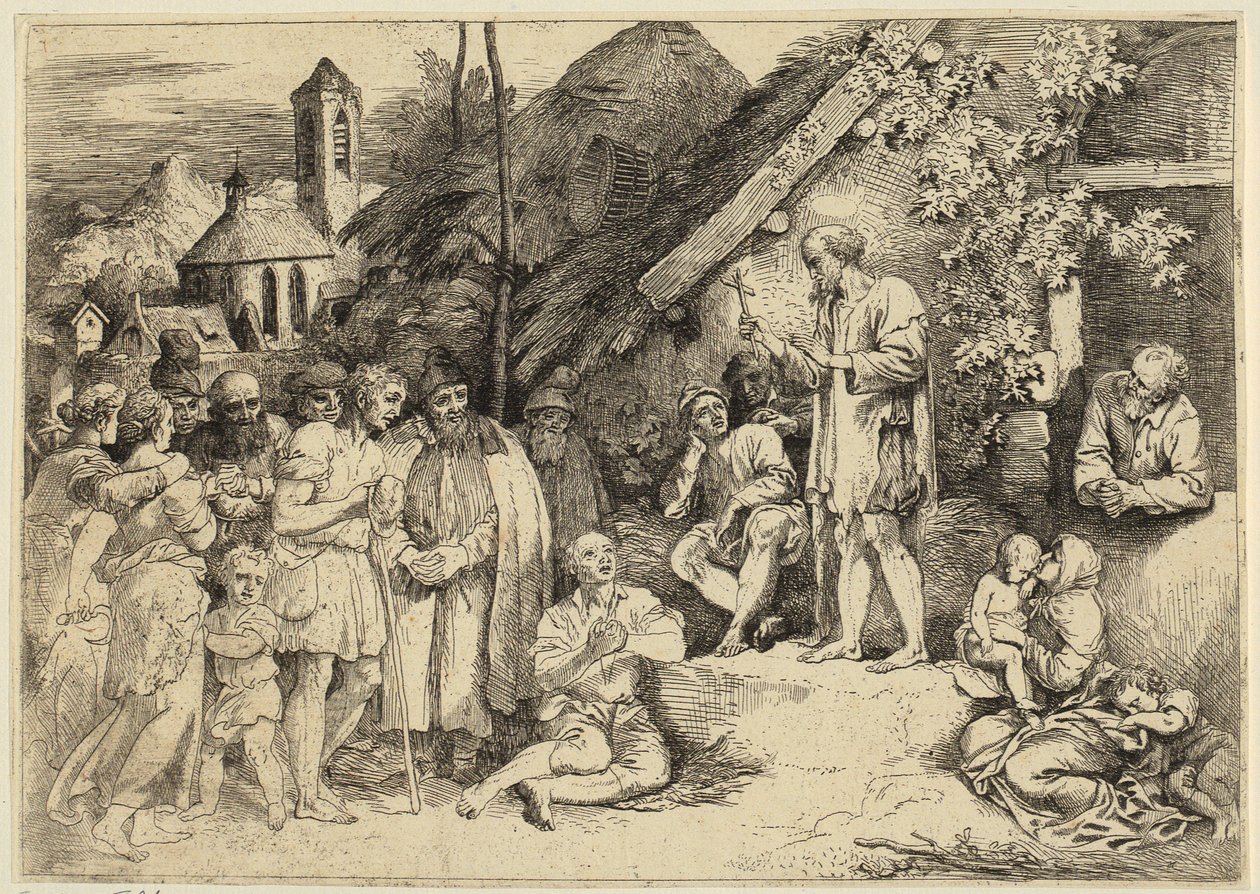 San Giacomo predica in un villaggio da Christian Wilhelm Ernst Dietrich