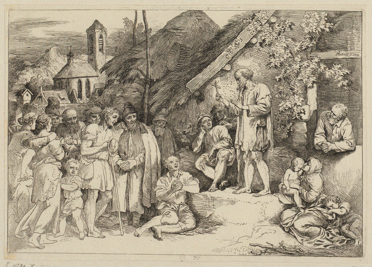 San Giacomo predica in un villaggio da Christian Wilhelm Ernst Dietrich
