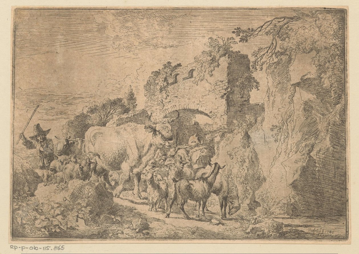 Pastore con gregge presso una rovina da Christian Wilhelm Ernst Dietrich