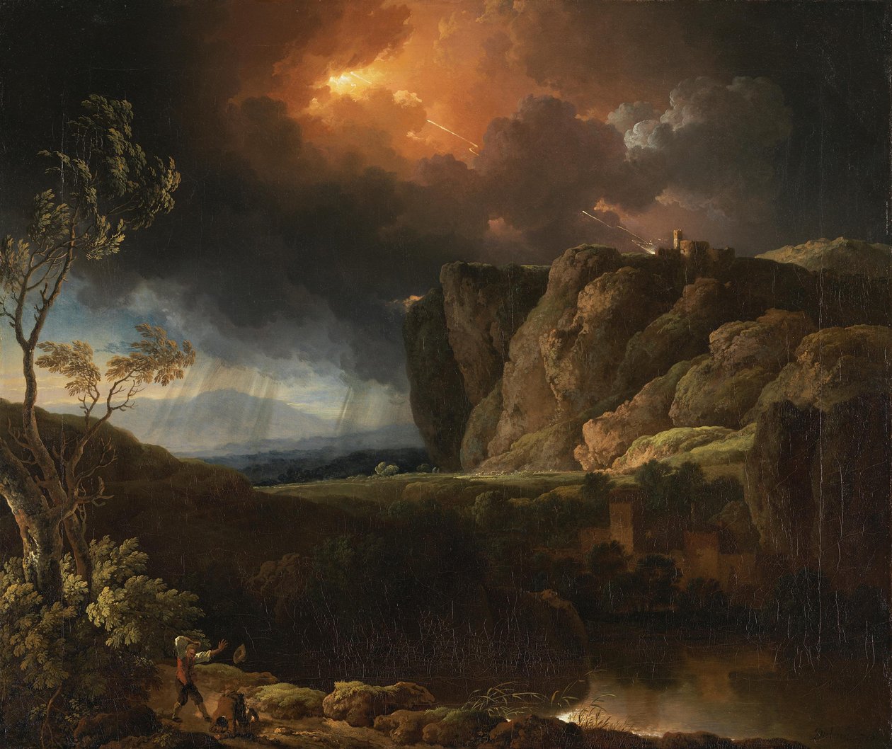 Paesaggio ideale con temporale da Christian Wilhelm Ernst Dietrich