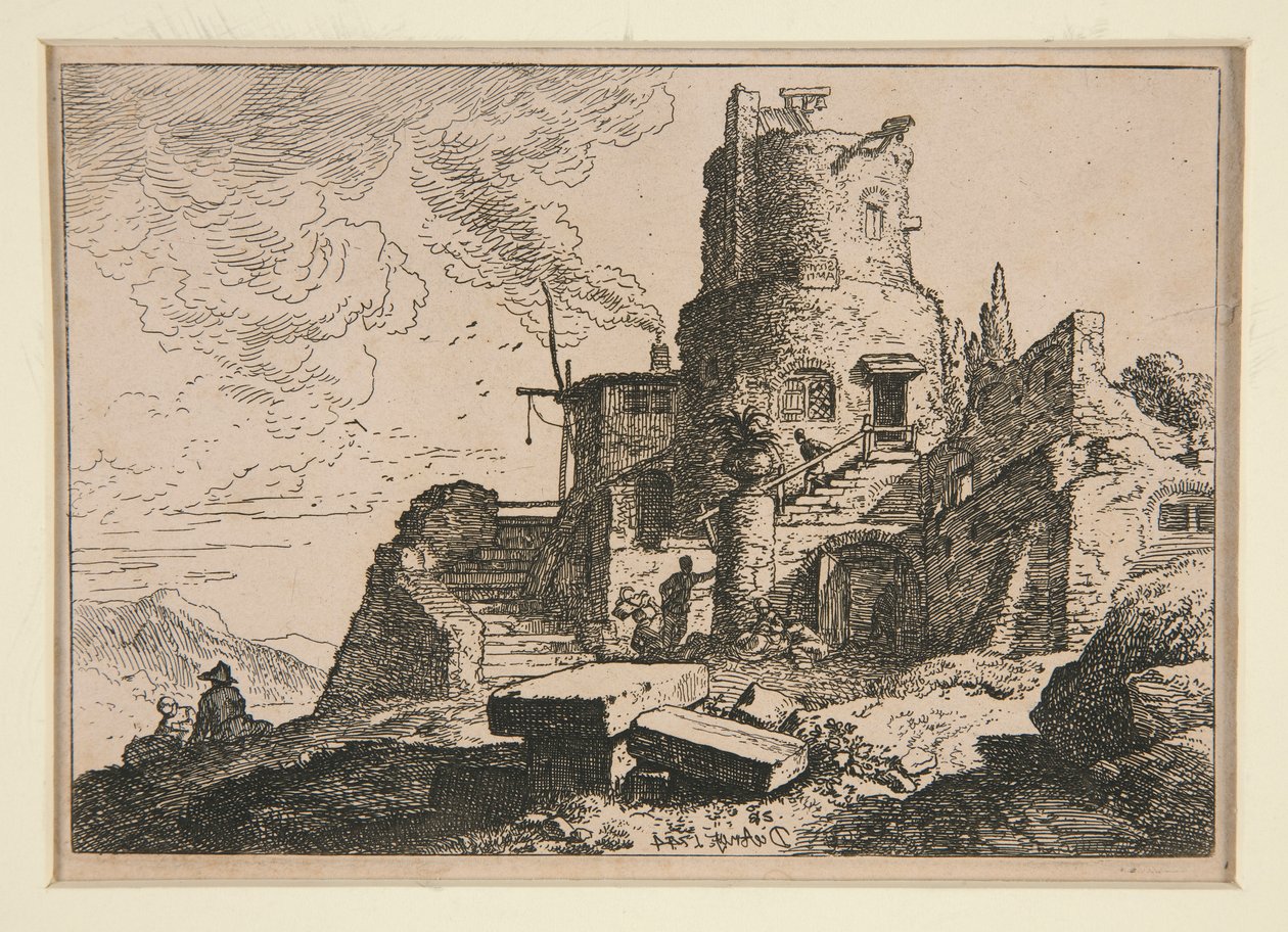 Paesaggio con torre da Christian Wilhelm Ernst Dietrich