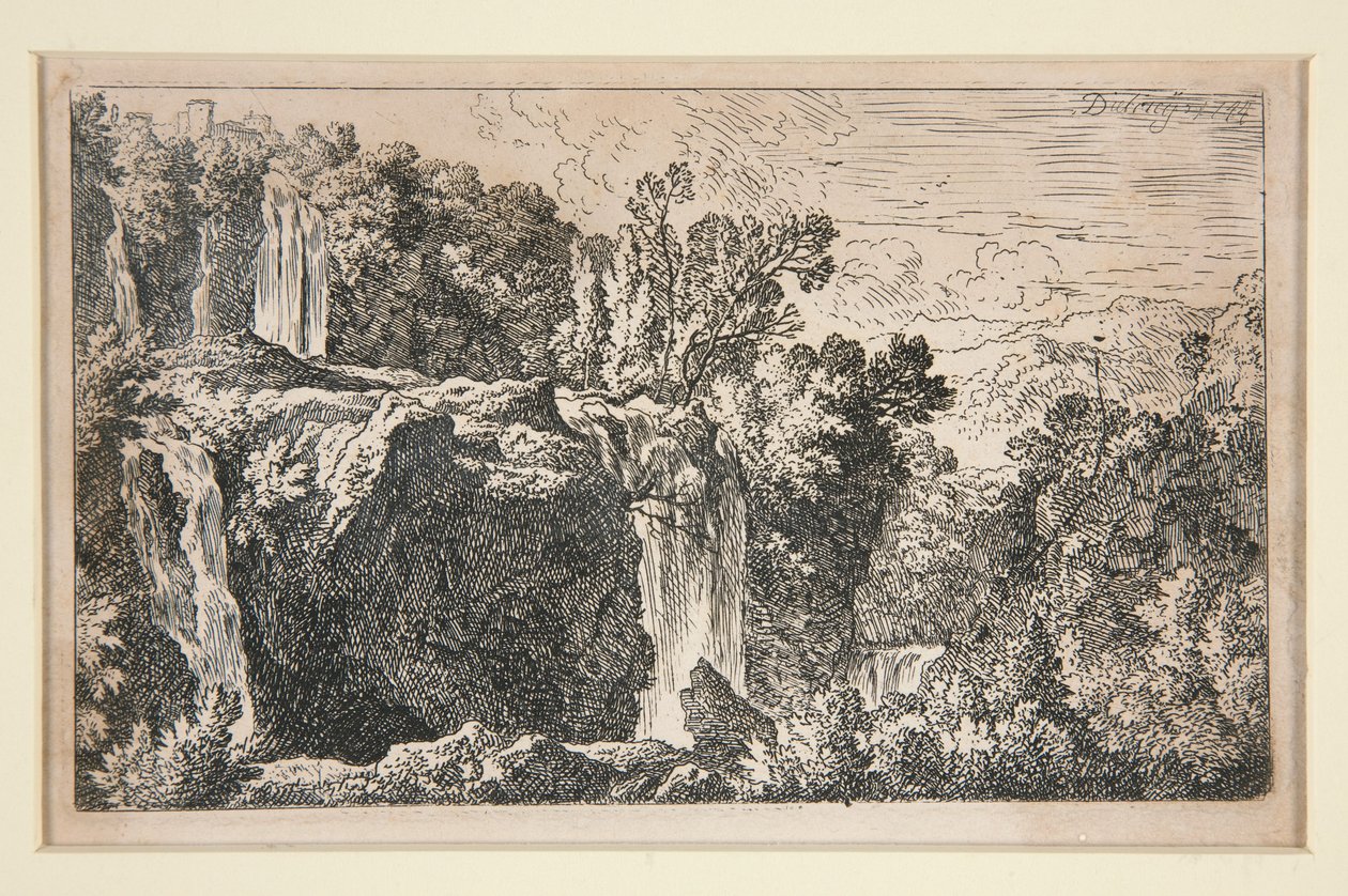 Paesaggio con cascata da Christian Wilhelm Ernst Dietrich