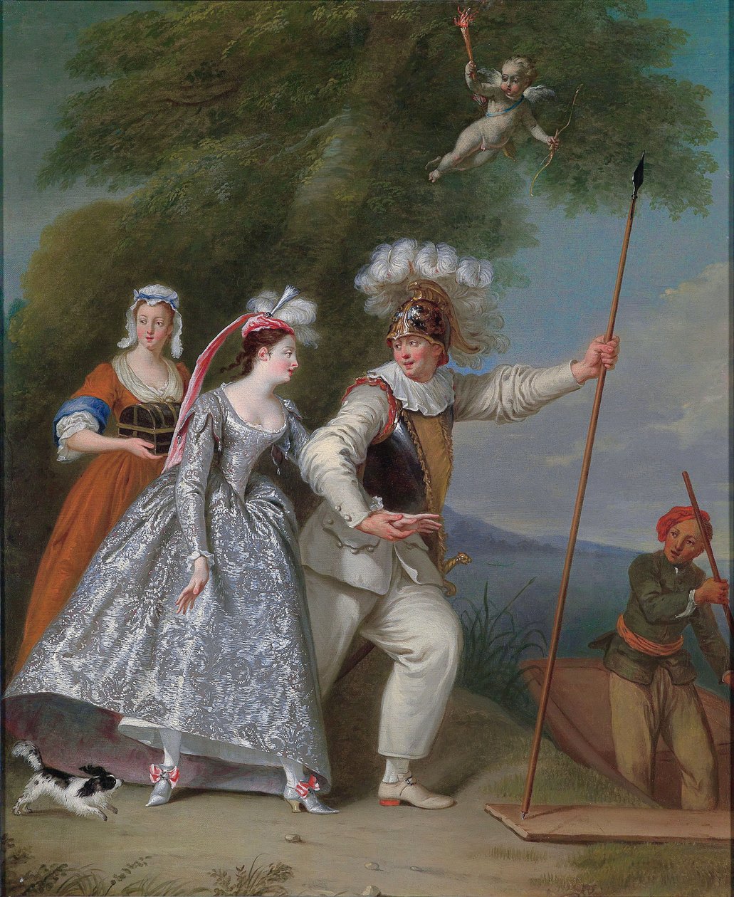 Ritratto di un elegante gentiluomo nei panni di Pierrot in un