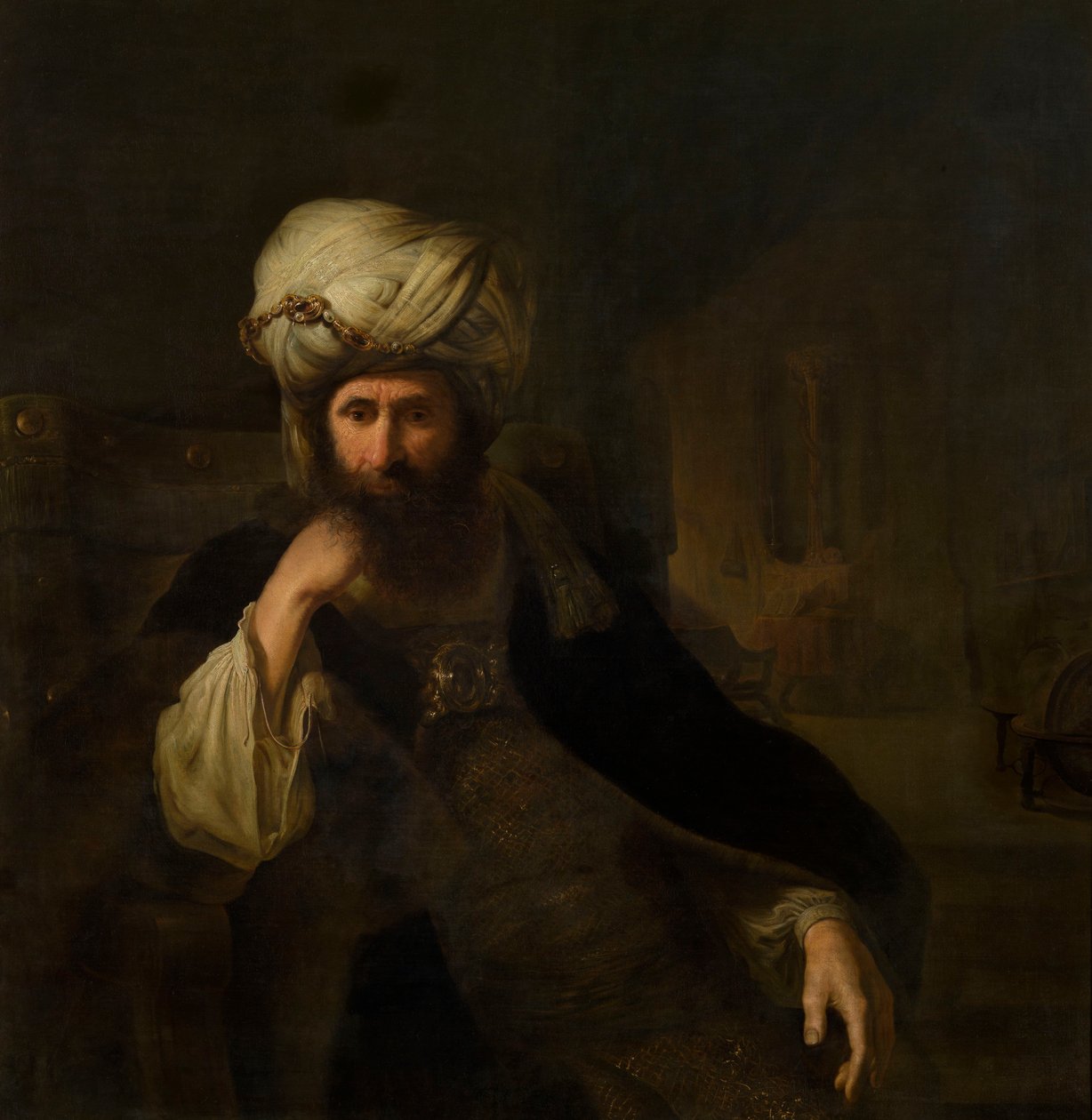 Ritratto di un uomo in abiti orientali da Christian Wilhelm Ernst Dietrich