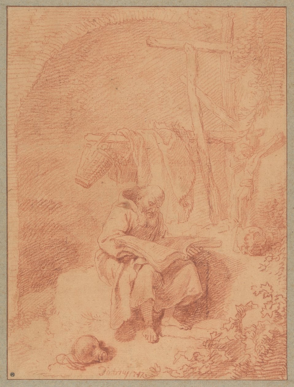 Der heilige Franziskus beim Lesen da Christian Wilhelm Ernst Dietrich