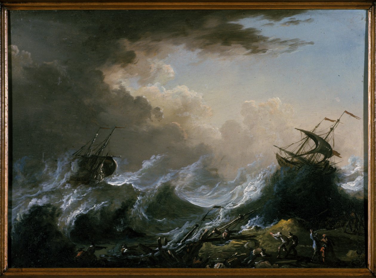 Tempesta in mare e naufragio da Christian Wilhelm Ernst Dietrich