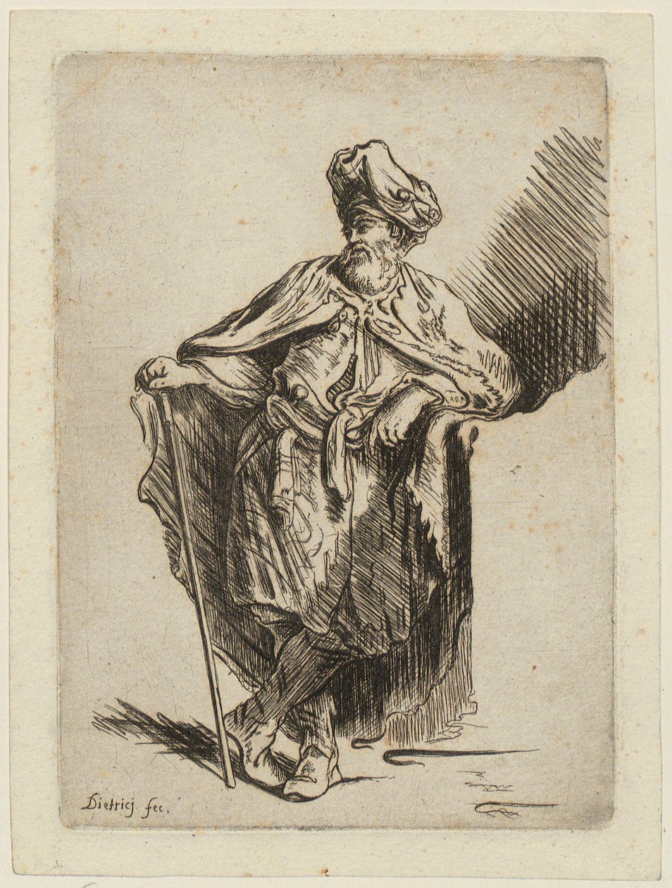 Donna orientale in piedi da Christian Wilhelm Ernst Dietrich