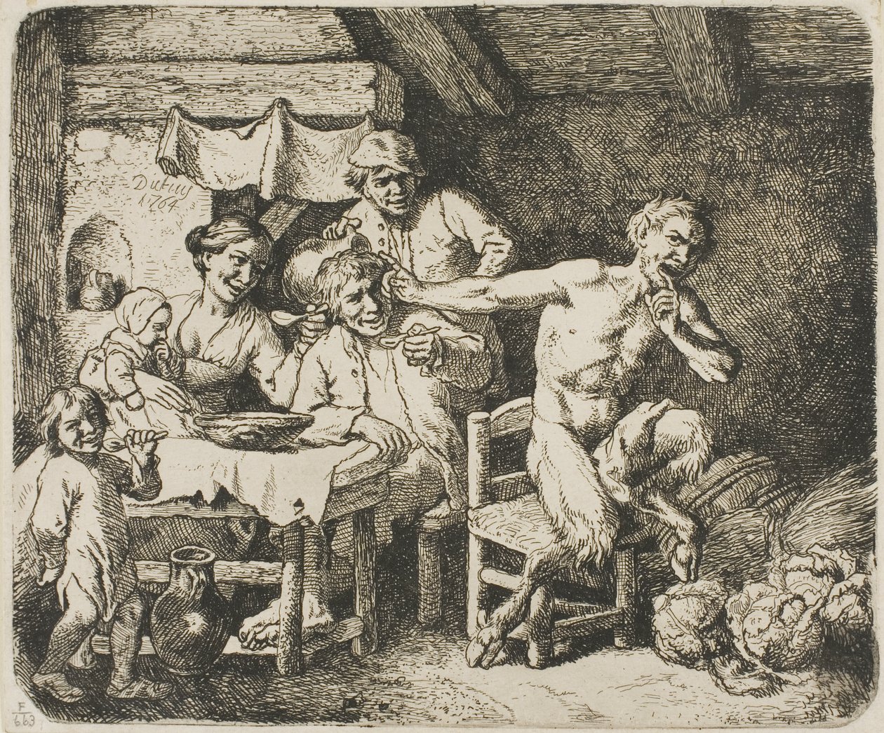 Il satiro nella casa del contadino da Christian Wilhelm Ernst Dietrich