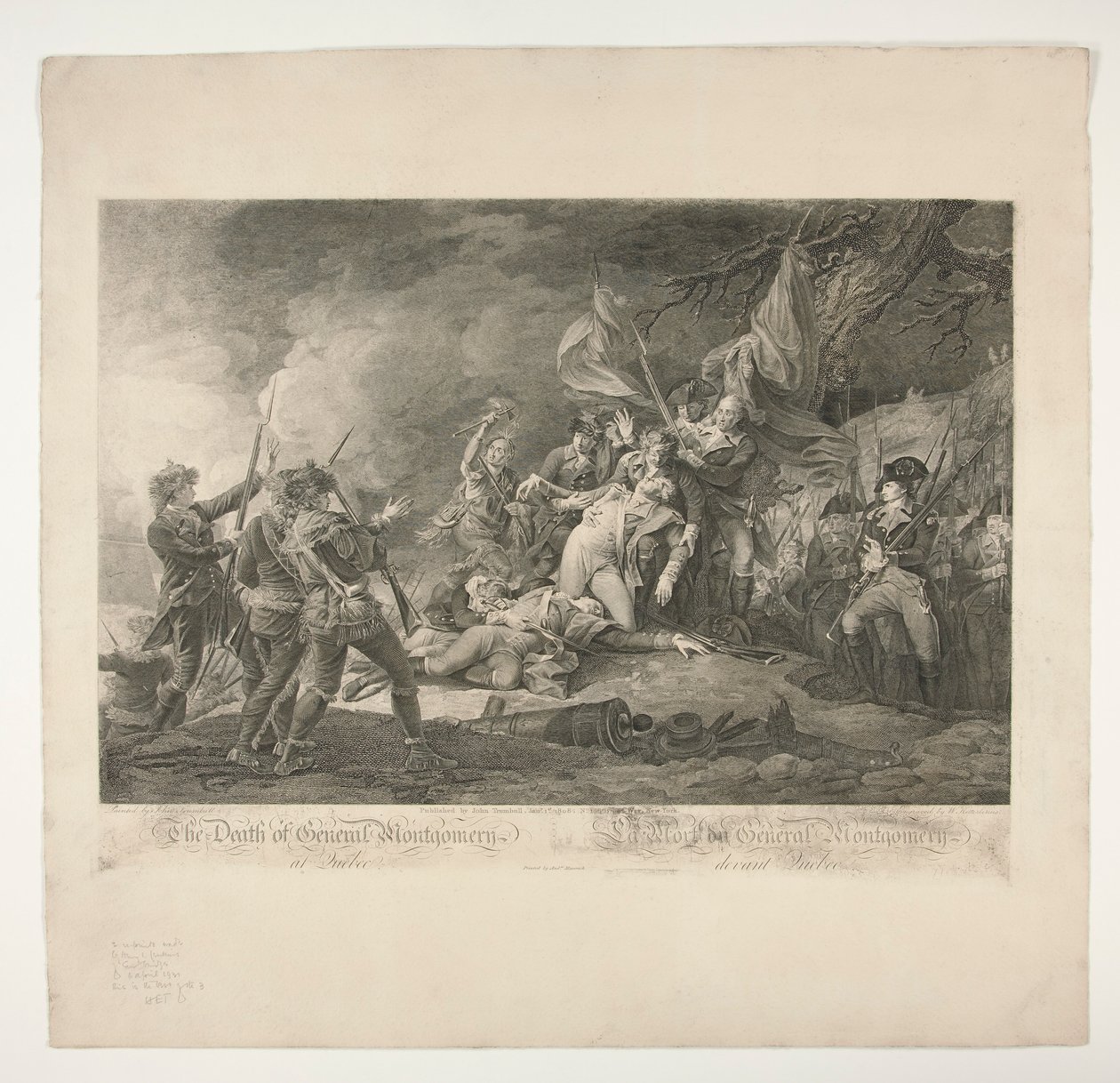 La morte del generale Montgomery a Quebec da Christian Wilhelm Ketterlinus