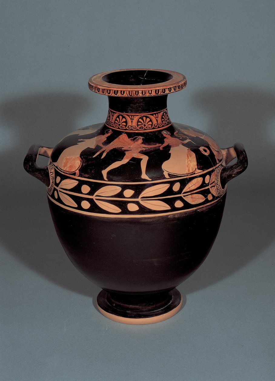 Hydria a figure rosse attica raffigurante Borea che insegue Oreithyia, 440-430 a.C. da Christie Painter attr. to Christie Painter attr. to