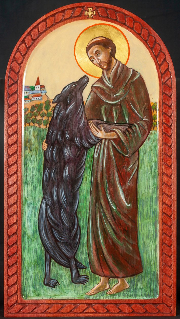San Francesco e il lupo, 2004 (tempera all