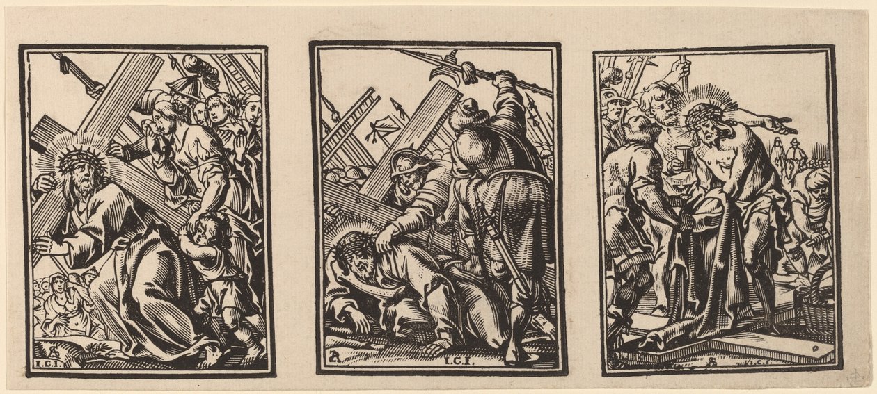Tre Scene sulla Via del Calvario da Christoffel Jegher after Anthonis Sallaert