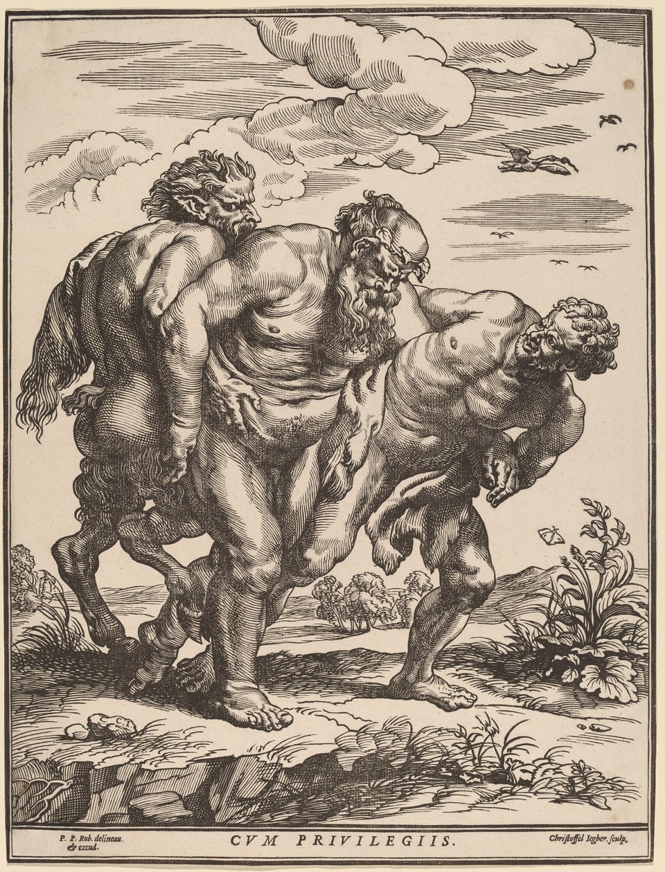 Silenus accompagnato da un satiro e un fauno da Christoffel Jegher after Sir Peter Paul Rubens