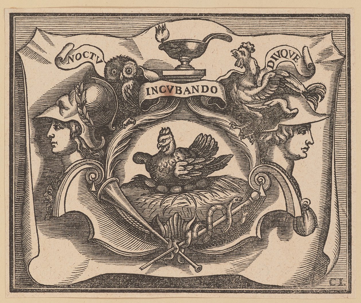 Vignetta per la pagina del titolo di C. Peregrino, Principes Hollandiae et Zelandiae da Christoffel Jegher after Sir Peter Paul Rubens
