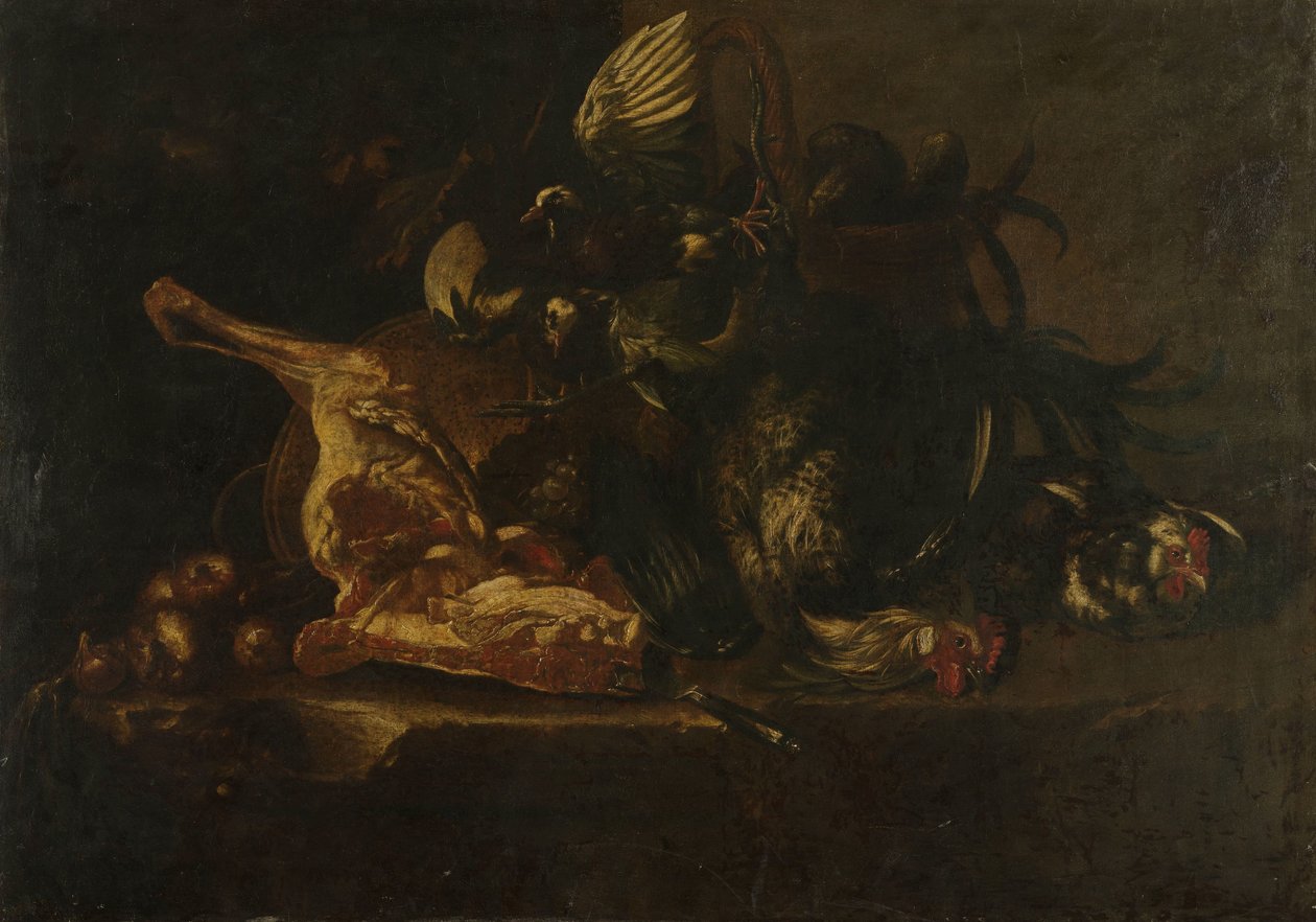 Natura Morta con Carne e Uccelli Morti da Christoffel Puytlinck